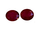 Ruby 8.8x7.8mm Oval Matched Pair 6.18ctw