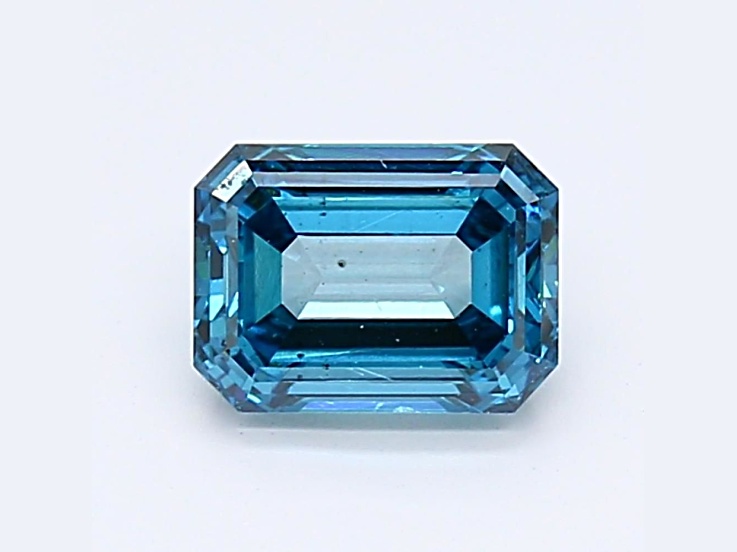 1.03ct Deep Blue Emerald Cut Lab-Grown Diamond SI1 Clarity IGI Certified