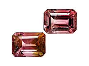 Pink Tourmaline 7x5mm Emerald Cut Matched Pair 2.70ctw