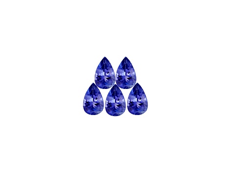 Tanzanite 5x4mm Pear Shape Set of 5 1.10ctw