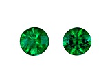 Brazilian Emerald 3.8mm Round Matched Pair 0.38ctw