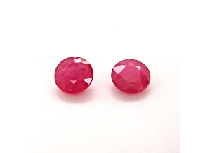 Ruby 7.3mm Round Matched Pair 3.31ctw