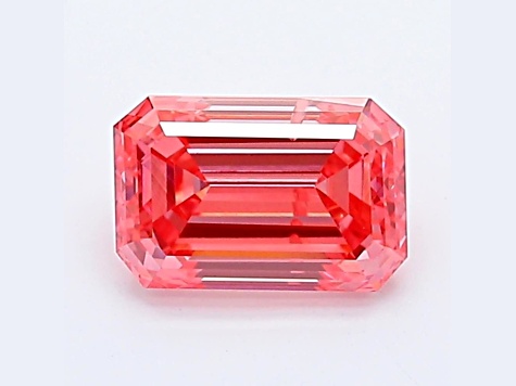 1.03ct Vivid Pink Emerald Cut Lab-Grown Diamond SI2 Clarity IGI Certified