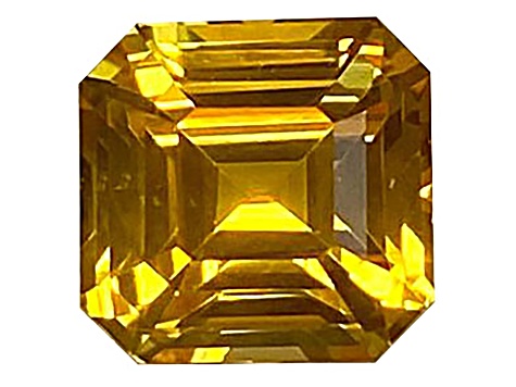Yellow Sapphire Loose Gemstone 6.7x6.5mm Emerald Cut 2.06ct