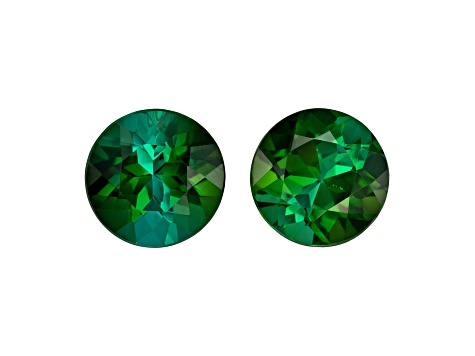 Teal Tourmaline 7mm Round Matched Pair 2.66ctw