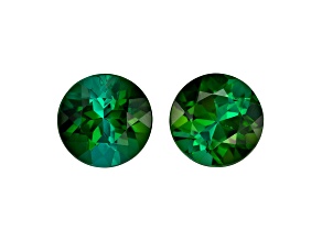 Teal Tourmaline 7mm Round Matched Pair 2.66ctw