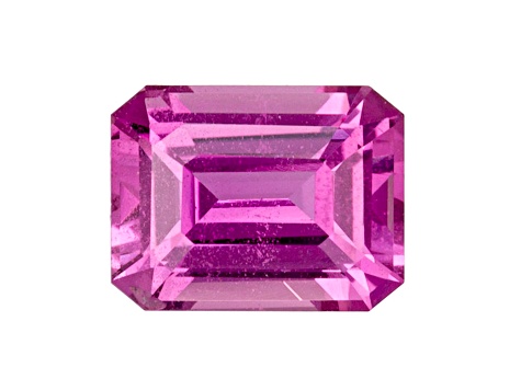 Pink Sapphire Loose Gemstone 6.9x5.3mm Emerald Cut 1.42ct