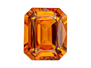 Orange Sapphire Loose Gemstone 11x9mm Emerald Cut 5.28ct