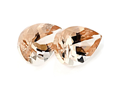 Peach Morganite 9.1x6.1mm Oval Matched Pair 2.95ctw