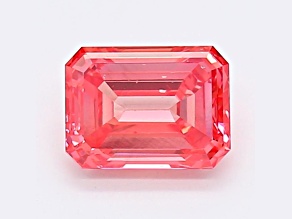 1.22ct Vivid Pink Emerald Cut Lab-Grown Diamond SI1 Clarity IGI Certified