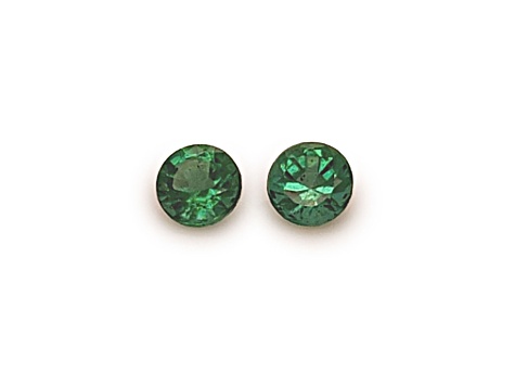Zambian Emerald 4.5mm Round Matched Pair 0.69ctw