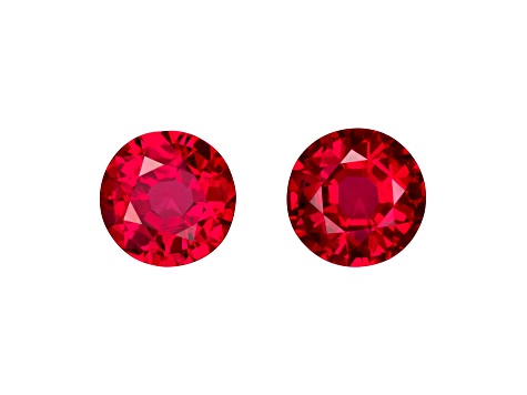 Ruby 4.9mm Round Matched Pair 1.00ctw