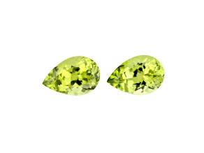 Peridot 9.3x6.3mm Pear Shape Matched Pair 3.19ctw