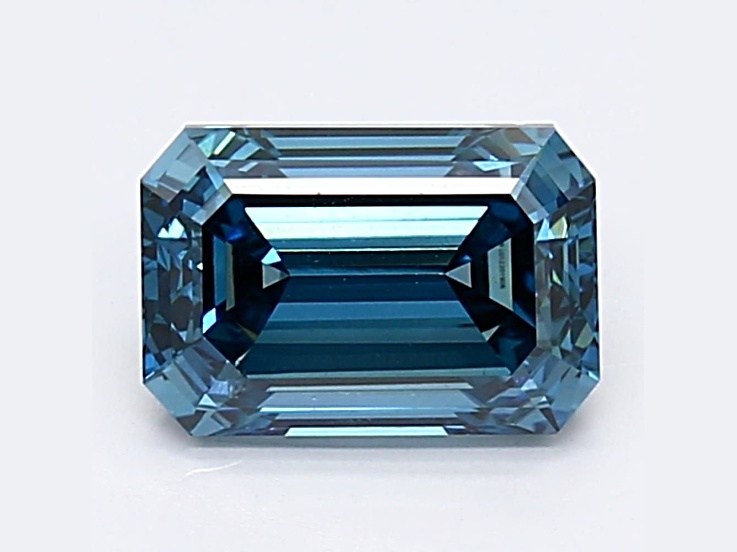 1.67ct Blue Emerald Cut Lab-Grown Diamond SI1 Clarity IGI Certified