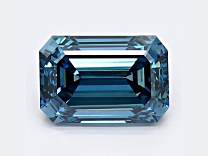 1.67ct Blue Emerald Cut Lab-Grown Diamond SI1 Clarity IGI Certified