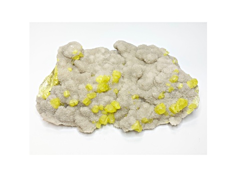 Sulfur On Aragonite 17.5x11.5cm Specimen
