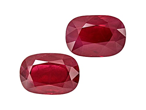Ruby 9.33x6.42mm Cushion Matched Pair 5.20ctw