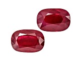 Ruby 9.33x6.42mm Cushion Matched Pair 5.20ctw