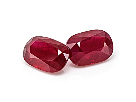Ruby 9.33x6.42mm Cushion Matched Pair 5.20ctw