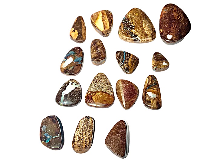 Boulder Opal Free-Form Cabochon Set of 15 170ctw