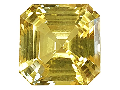 Yellow Sapphire Loose Gemstone Unheated 11.9x11.9mm Emerald Cut 10.63ct