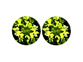 Peridot 7.98mm Round Matched Pair 3.96ctw