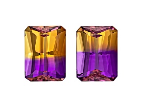 Ametrine 16x12mm Emerald Cut Matched Pair 23.35ctw