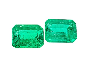 Colombian Emerald 5x4mm Emerald Cut Matched Pair 0.76ctw
