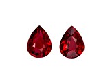 Ruby 9.7x7.5mm Pear Shape Matched Pair 5.83ctw