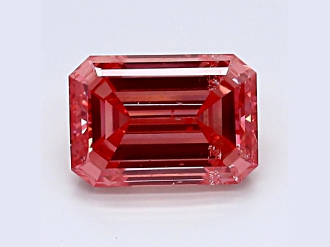 1.78ct Vivid Pink Emerald Cut Lab-Grown Diamond SI2 Clarity IGI Certified