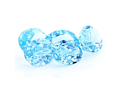 Swiss Blue Topaz 8x6mm Oval Set of 5 7.00ctw