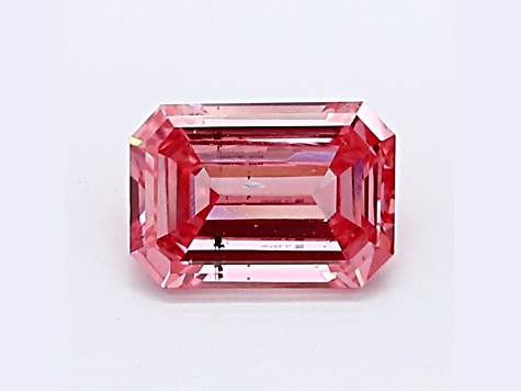 0.54ct Pink Emerald Cut Lab-Grown Diamond SI2 Clarity IGI Certified