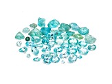Neon Apatite Mixed Size And Shape 30.00ctw Rough and Faceted Parcel