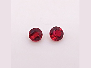Burmese Red Spinel Unheated 5mm Round Matched Pair 1.19ctw