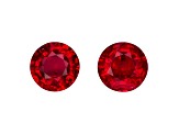 Ruby 6.4mm Round Matched Pair 2.55ctw