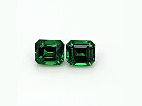 Tsavorite 6.0x5.9mm Emerald Cut Matched Pair 3.35ctw