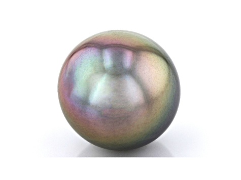 Cultured Tahitian Pearl 12.1mm Round Green and Lavender