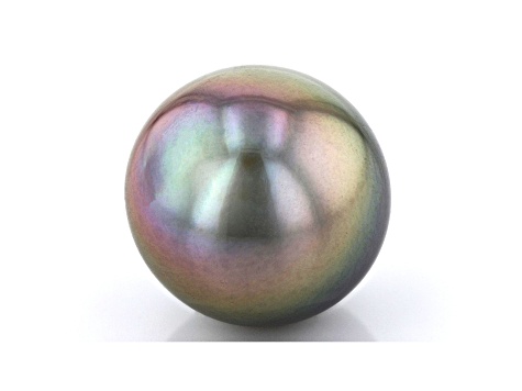 Cultured Tahitian Pearl 12.1mm Round Green and Lavender