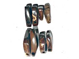 Boulder Opal Pre-Drilled Free-Form Cabochon Set of 8 194ctw
