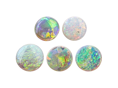 Australian Crystal Opal Round Set of 5 2.08ctw