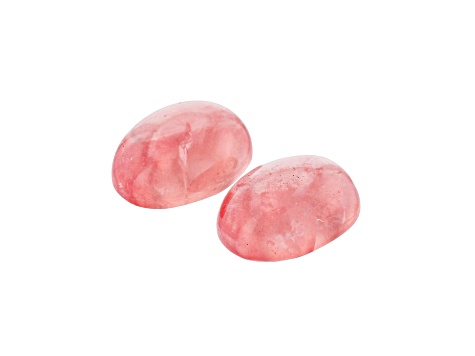 Colorado Rhodochrosite 8x6mm Oval Cabochon Matched Pair 3.49ctw