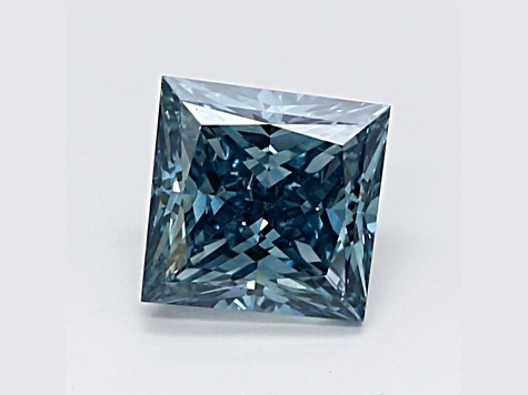 1.31ct Intense Blue Princess Cut Lab-Grown Diamond SI1 Clarity IGI Certified