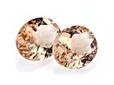 Peach Morganite 12x10mm Oval Matched Pair 8.82ctw