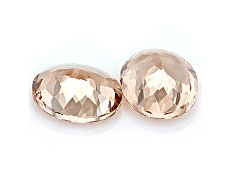 Peach Morganite 12x10mm Oval Matched Pair 8.82ctw