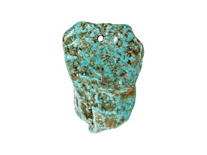Sonoran Turquoise 43.5x29.5mm Pre-Drilled Tumbled Nugget Focal Bead