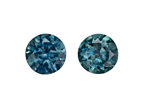 Teal Montana Sapphire 5.5mm Round Matched Pair 1.73ctw