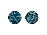Teal Montana Sapphire 5.5mm Round Matched Pair 1.73ctw