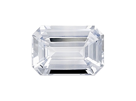 White Sapphire Unheated 7.82x5.45mm Emerald Cut 1.55ct