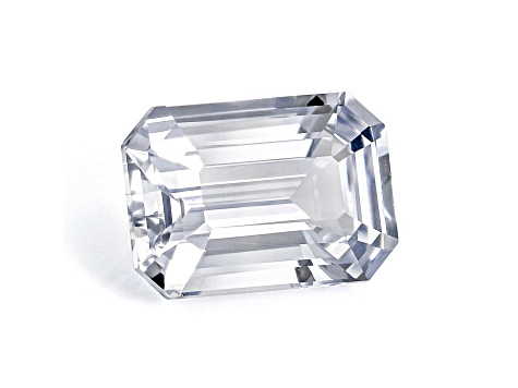 White Sapphire Unheated 7.82x5.45mm Emerald Cut 1.55ct