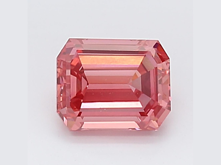 1.25ct Vivid Pink Emerald Cut Lab-Grown Diamond SI1 Clarity IGI Certified